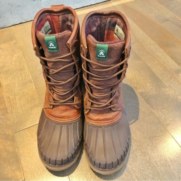 KAMIK Women Genuine Leather Brown Rubber Waterproof Outdoor Winter Boots Booties - Picture 3 of 12